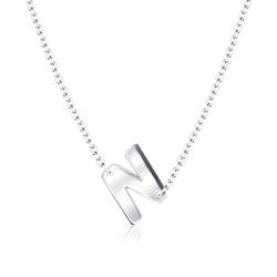 Silver Initial Letter Necklace N SPE-5554
